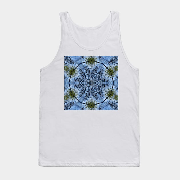 HEXAGONAL DESİGN IN SHADES OF SKY BLUE. A textured floral fantasy pattern and design Tank Top by mister-john